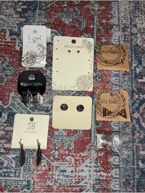 Wild Flower Boho Western Dangly Stud Earring Lot of 8